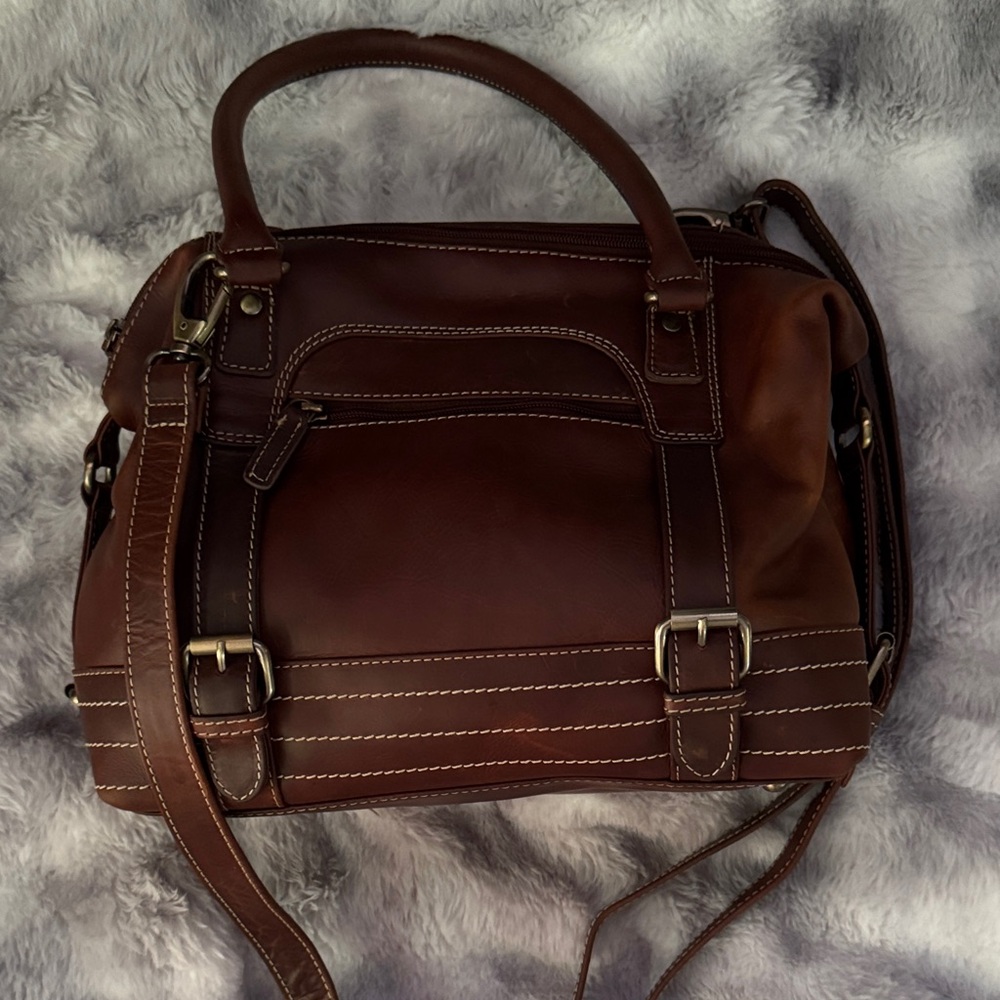 Brown Rugged Earth Leather Satchel